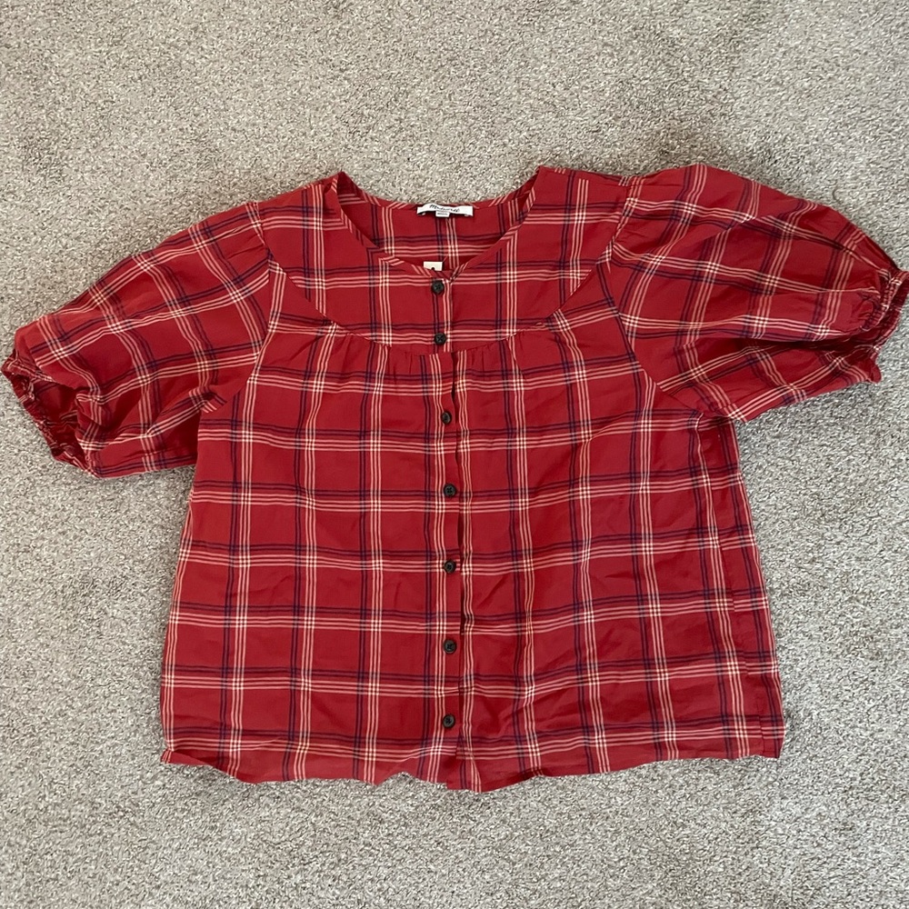 NWT plaid Madewell Top, Medium